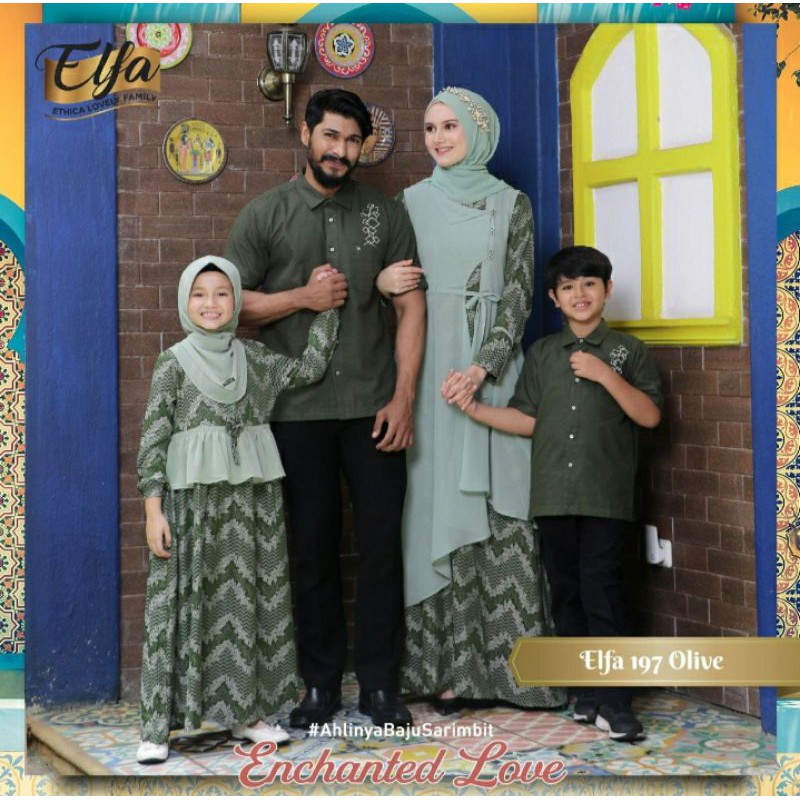 ELFA 197 OLIVE (kagumi 175 olive,kahfi 133 olive, kagumi kids 68 olive, kahfi kids 102 olive)
