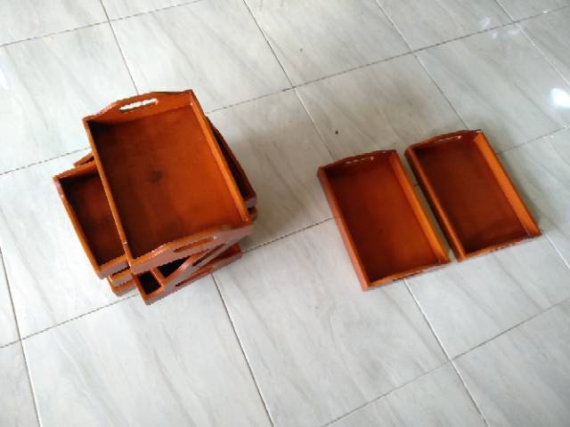 Baki Kayu / Nampan Kayu / Tray Kayu warna gelap 32 x 22