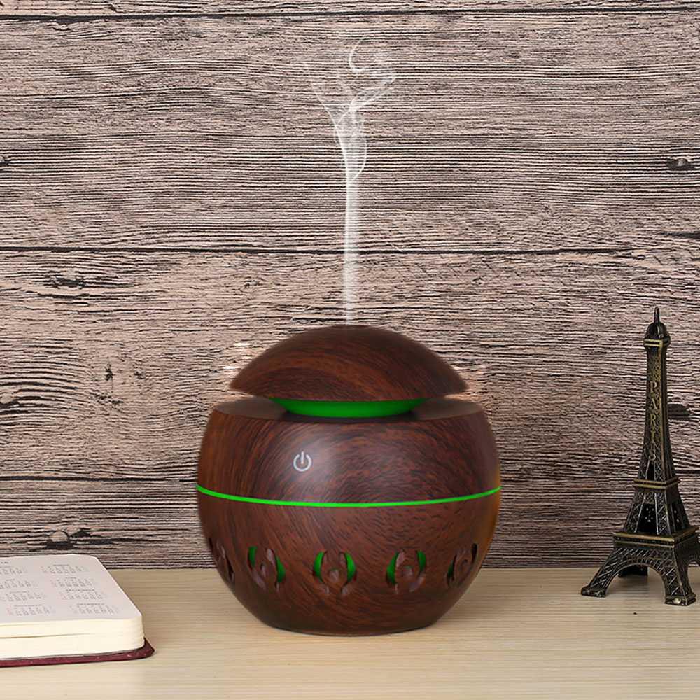 Ultrasonic Humidifier Aroma Essential Oil Wood 130ml PROMO