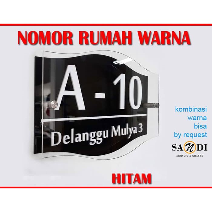 

Nomor / Nomer Rumah Akrilik / Acrylic Huruf Timbul 18 Bentuk - wr301