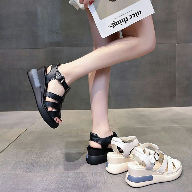 AGI10113 Sandal Wedges Tali Wanita Fashion Import Laba2 Ready Jakarta Bisa COD (With Box)