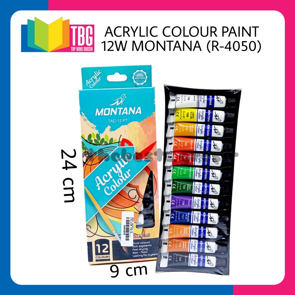 

1 SET ACRYLIC COLOUR PAINT 12W MONTANA CAT AKRILIK (R-4050)