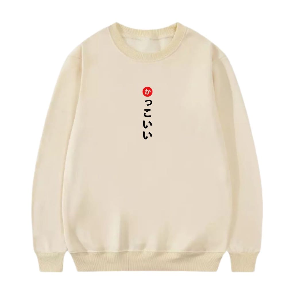 Crewneck Japan kawai  Premium Quality Motif Simpel Pria dan Wanita Sweatshirt Cotton Fleece Original Terbaru Crewneck Keren