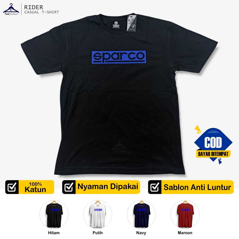 Baju Cowok Keren Logo Sparco Katun M L XL XXL Baju Kaos Dewasa Baju Kaus Distro Kaos Cwok Kekinian