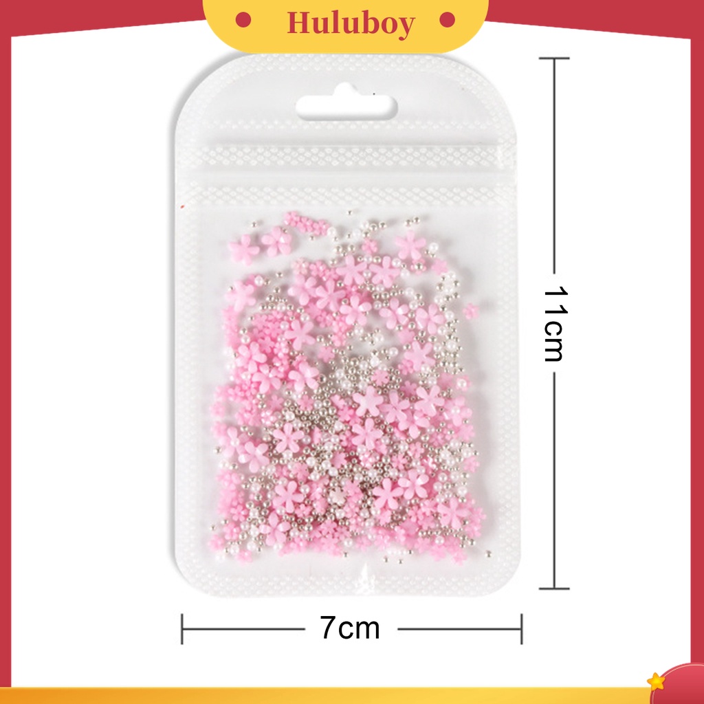 Huluboy Huluboy♡ 1 Kantong Manik-Manik Bunga 3D Multifungsi Tahan Air Untuk Dekorasi Nail Art