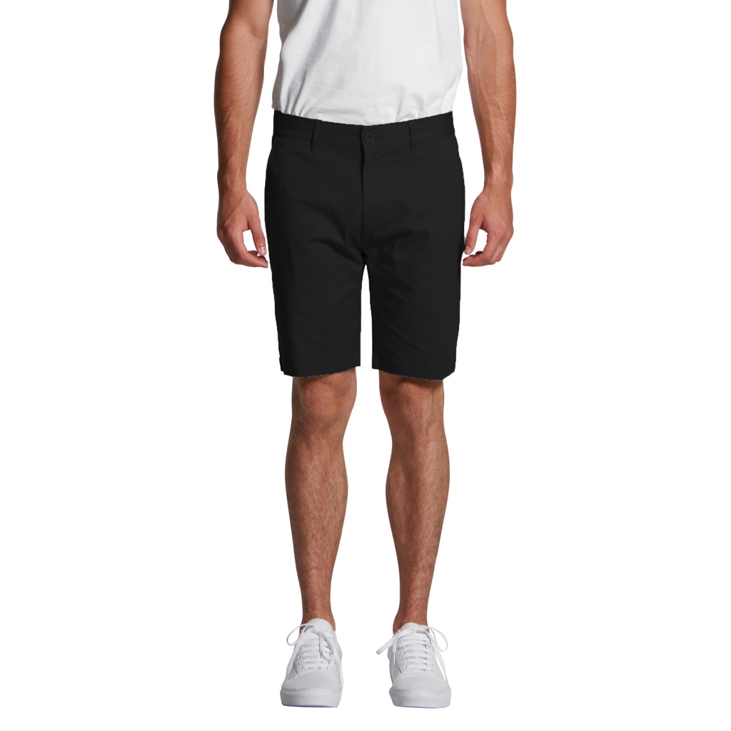 CELANA PENDEK CHINO PRIA SLIMFIT HITAM BLACK SOLID TWILL COTTON PREMIUM