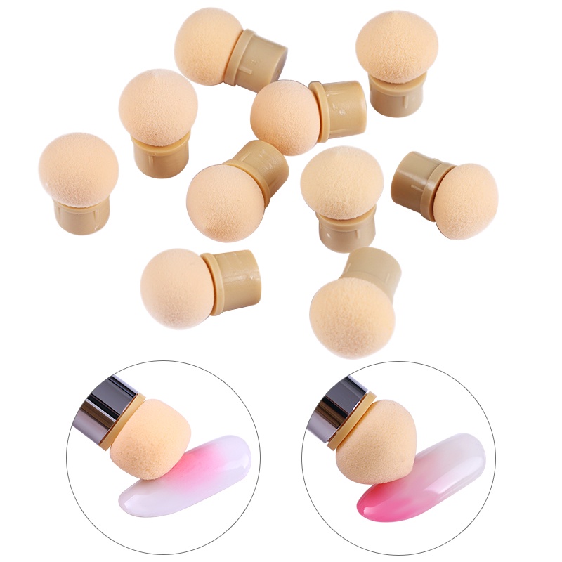 Round Replaceable Sponge Heads Shading Pen Dotting Brush Sponge Head Rhinestone Handle Nail Art Brush Nail Painting Tools