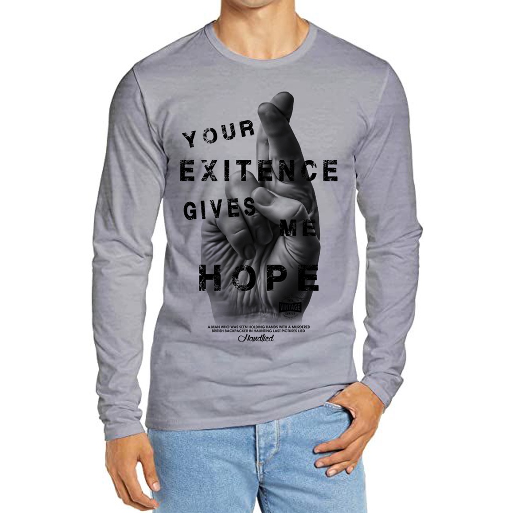 KAOS LENGAN PANJANG PRIA / KAOS LENGAN PANJANG JUMBO PRIA ( HOPE)