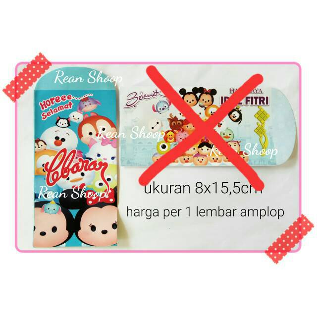 Amplop Angpao Lebaran Selamat Hari Raya Idul Fitri Anak Lucu Besar Karakter Tsum Tsum Tsumtsum