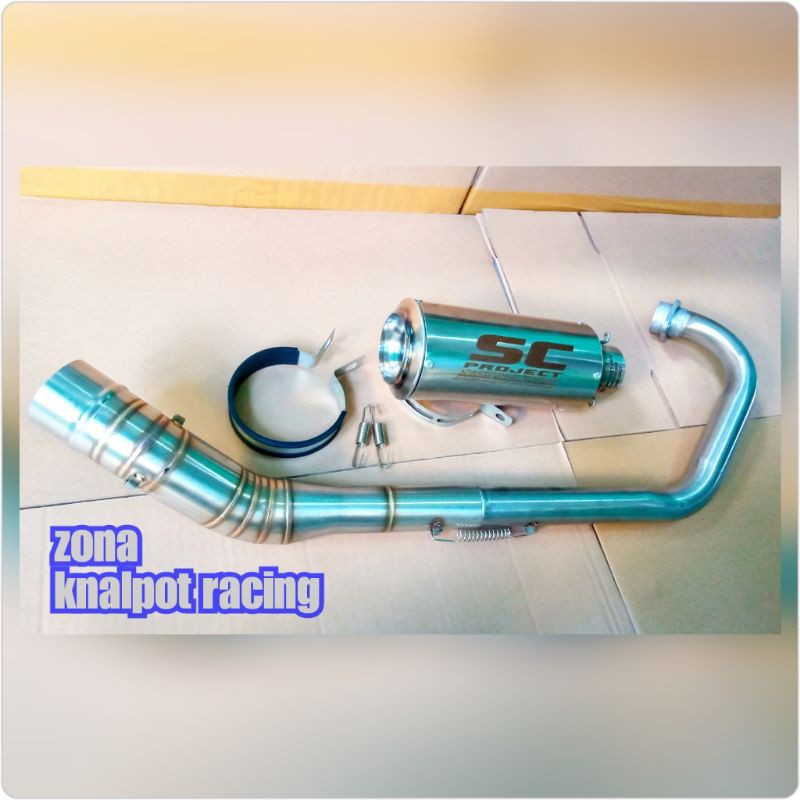 Knalpot sc project cb150r-cbr150r-megapro-verza-cs1 knalpot racing sc project fullsystem