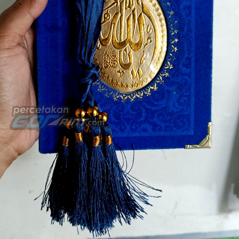 

Ready Stok! pita pembatas rumbai buku yasin tassel tali biru tua
