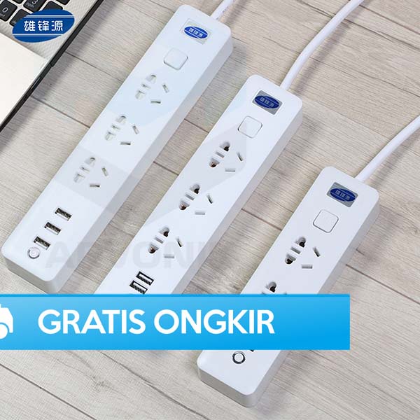 POWER STRIP COLOKAN LISTRIK STOP KONTAK 3USB PORT DAN 3 ELEKTRIK PLUG