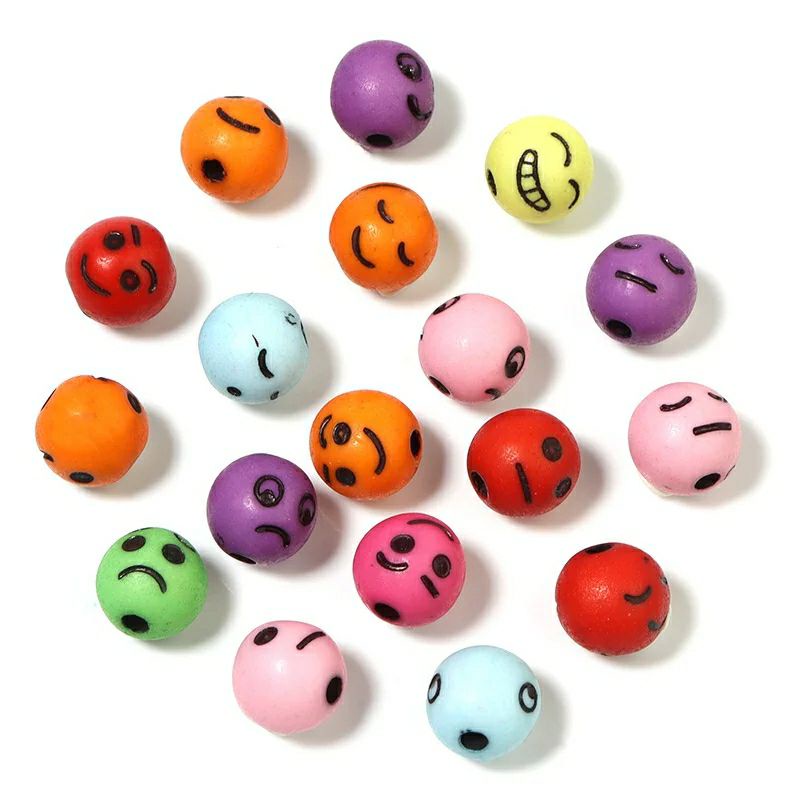 (60 pcs) Mute Smile Manik Mote Emoji Mote Emoticon Bahan Meronce