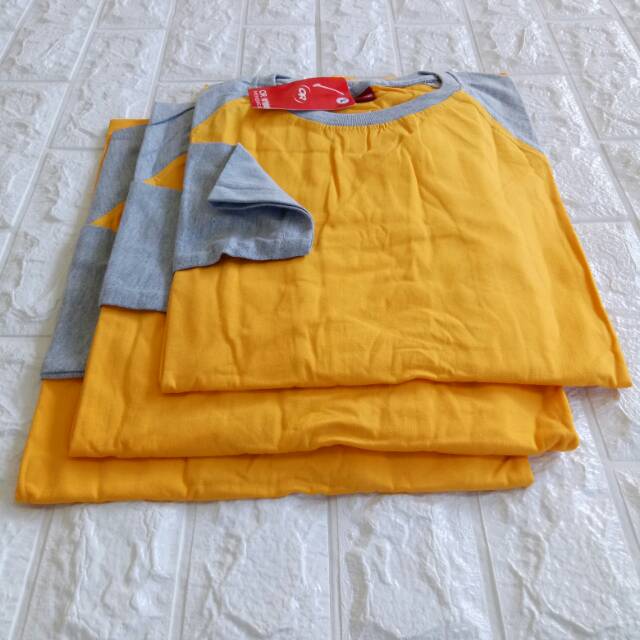 kaos polos reglan KUNING-ABUMISTY lengan PANJANG uk M L XL XXL