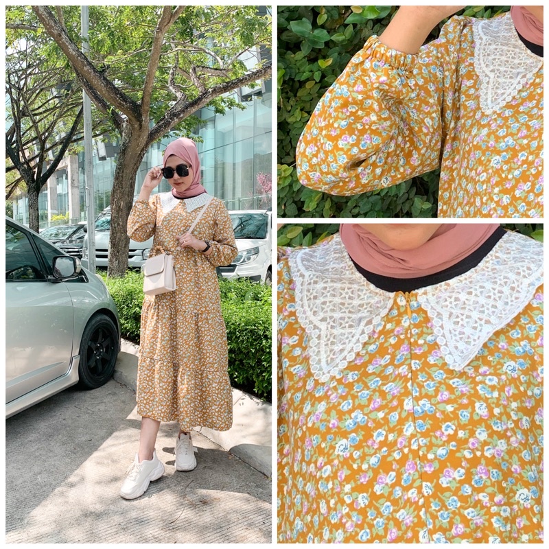 midi dress shakila | midi dress bunga bunga | midi dress korea