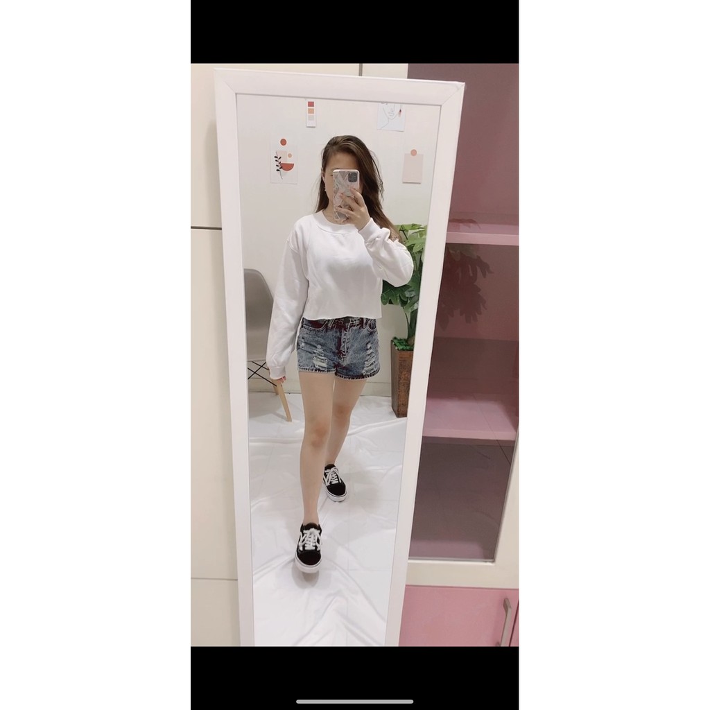Hoodietrending - [Cod] Sweater Crop Wondrous Tumblr 14 Warna Allsize & Oversized Korean Style Terlaris-PUTIH