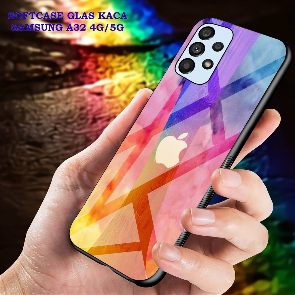Softcase Glass Kaca SAMSUNG A32 [4G]- Case Hp Pelindung Handphone SAMSUNG A32 [5G] [ A34]