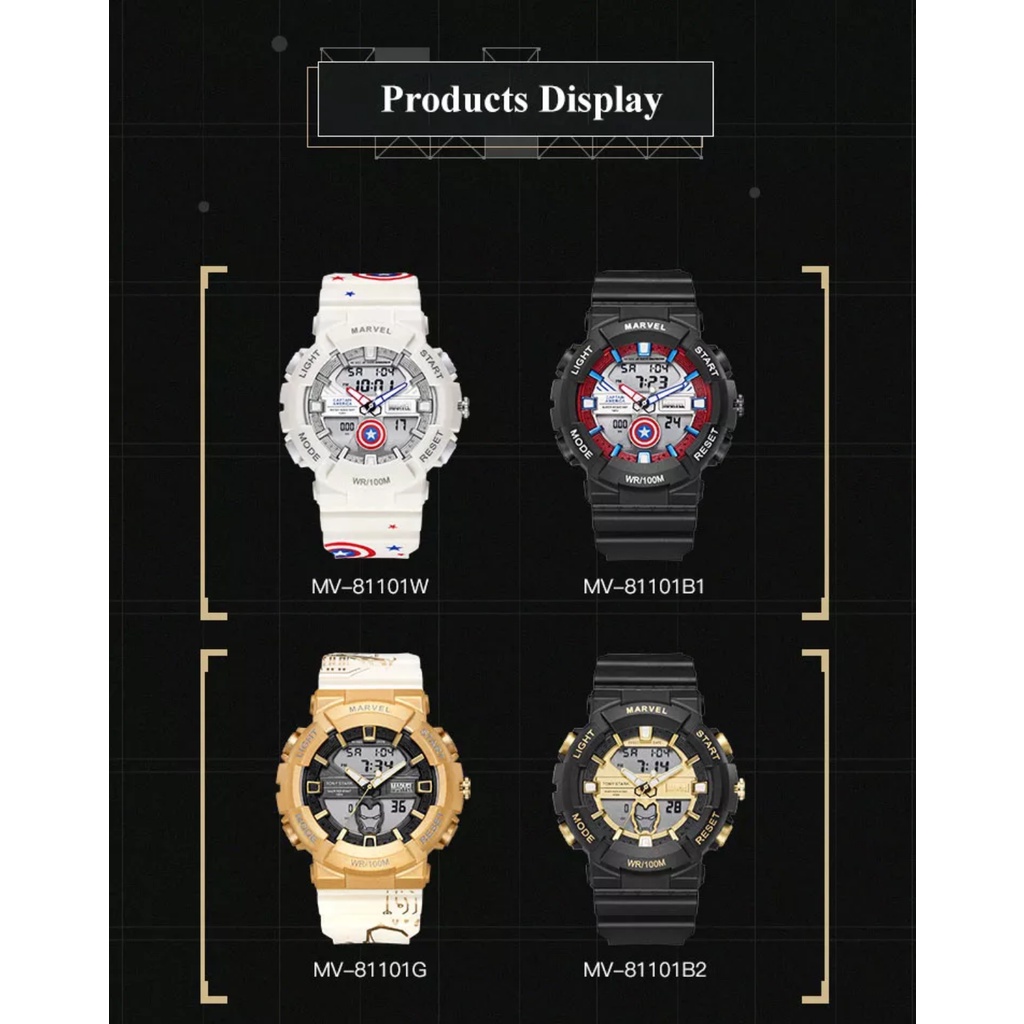 Jam Tangan Exclusive Original Marvel Steel Watch Water Resistant 5ATM Mens Watches in Wristwatches