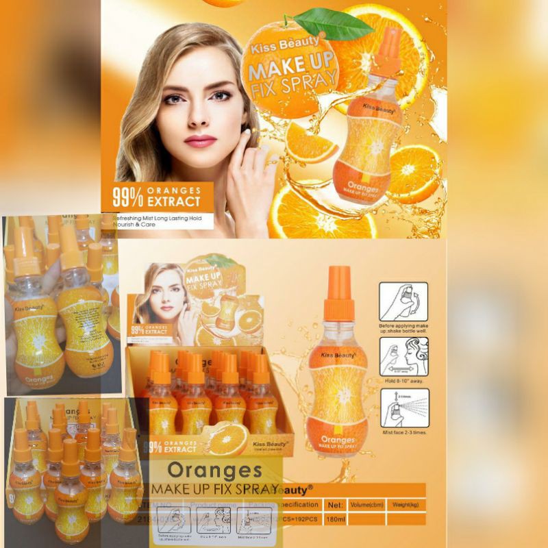 MAKE UP FIX PRAY KISS BEAUTY ORANGE 180 ML 2183-03B