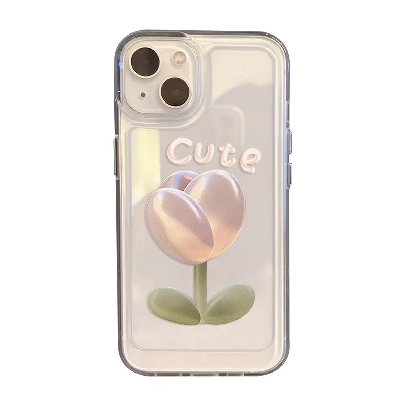 Ins Soft Case Tpu Transparan Motif Bunga Tulip Untuk iPhone 14 14pro 14max 14prm 13pro 13pro 11 7Plus 8Plus Xr XS 13 12pro Max