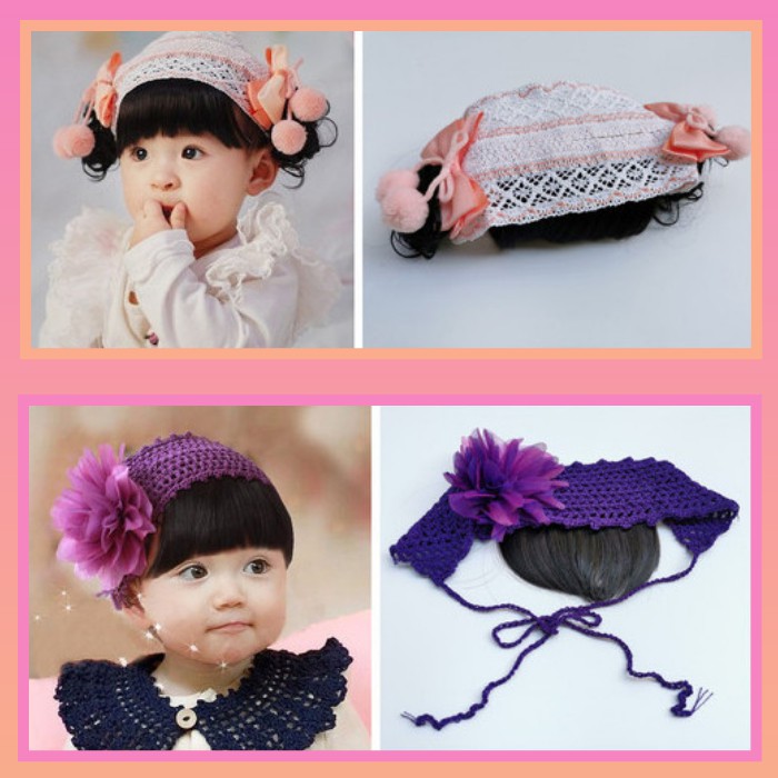 Bandana Bando Wig Aksesoris Bondu Topi Bayi Rambut Poni Kepang Palsu Anak Bayi Baby Balita Perempuan