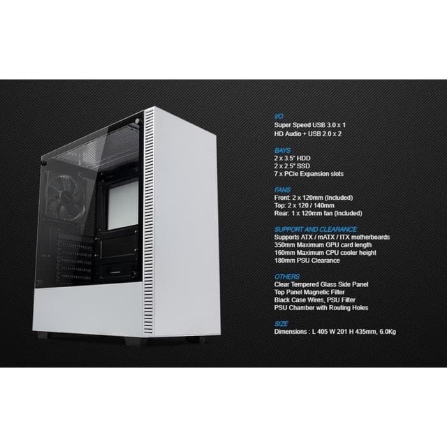 [tanpa palet kayu] Tecware Nexus C Tempered Glass Mid Tower ATX Case | ATX mATX ITX casing CPU