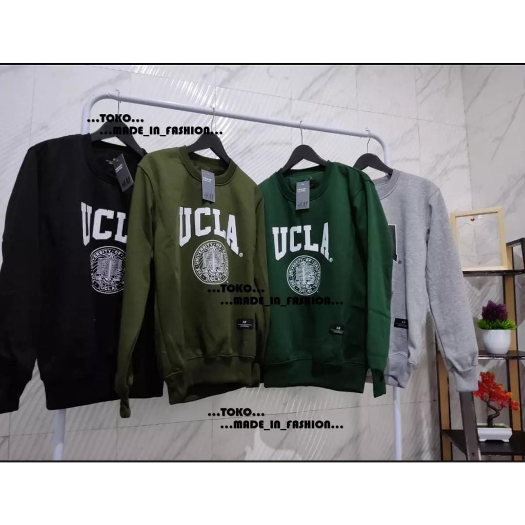 CREWNECK SWEATER UCLA HIJAU ARMY SWITER CRUNEK SWEATSHIRT UNTUK PRIA WANITA TERMURAH