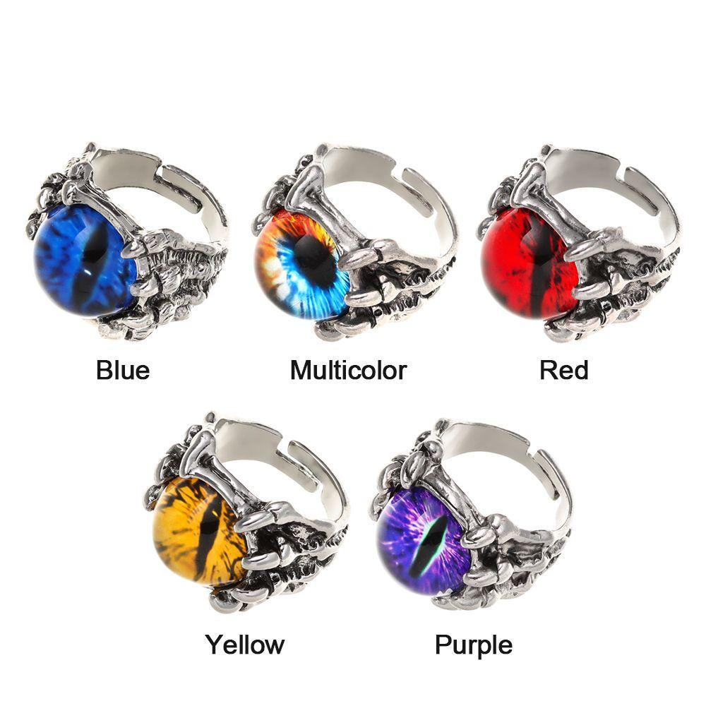 Preva Evil Eye Rings Bar Perhiasan Mata Jahat Biker Gothic Hip Hop Motor Pesta