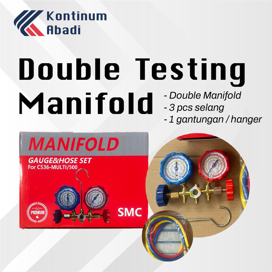 DOUBLE TESTING MANIFOLD SET | R22 R32 R410 R134A