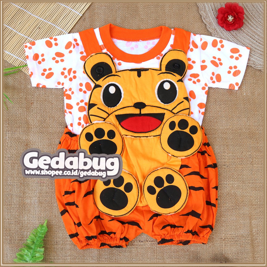 Setelan Kodok Anak Bayi  Karakter Macan / Jumper Bayi / Animasi Lucu - gedabug