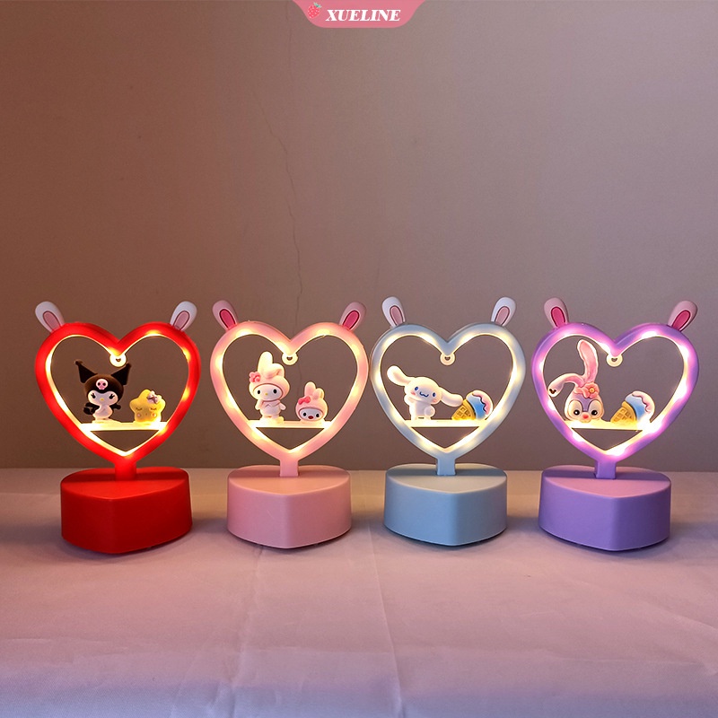 Sanriod Lampu Meja Led Model Anime Mymelody Kuromi Cinnamoroll Kitty Romantis Untuk Kamar Tidur Anak