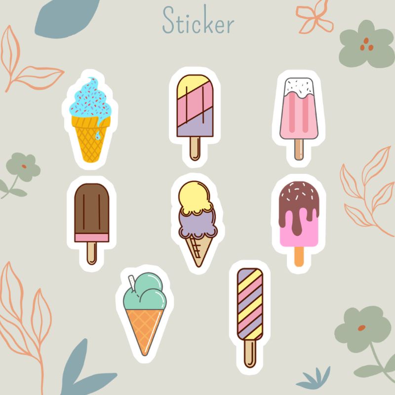 Memopads &amp; Sticker Ice Cream | Cetak sticker dan memopads murah