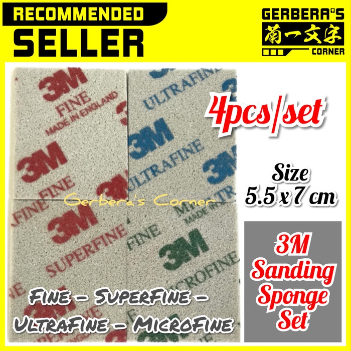 0C2D00 Sanding Sponge 3M Set - Fine - Super - Ultra - Micro - Amplas Gundam Blkjbg