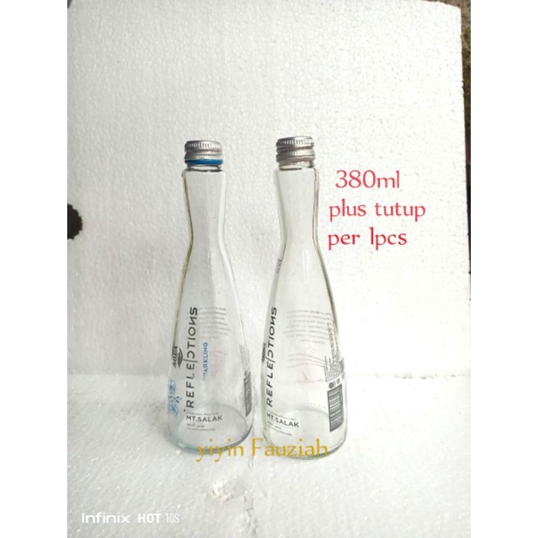 Botol Aqua reflections botol kaca botol vas bunga botol bekas air mineral plus tutup