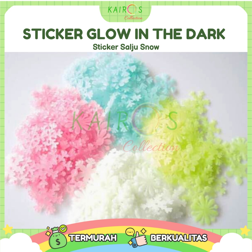 Stiker Dinding Glow In The Dark - Sticker Salju Snow