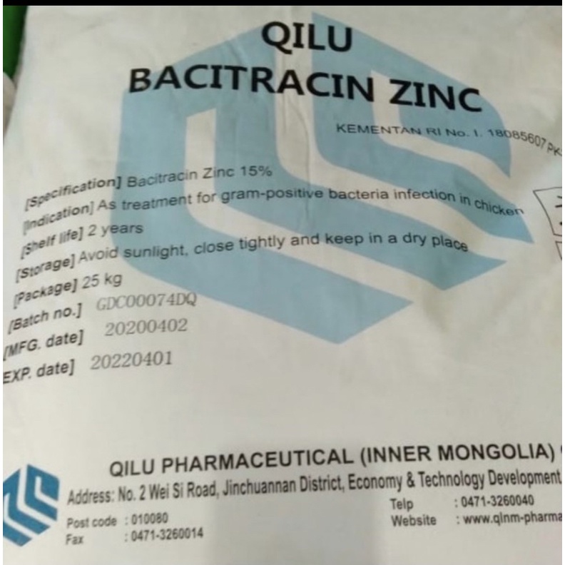 Zinc bacitracin AGP (anti bacteri growth promotor)25kg