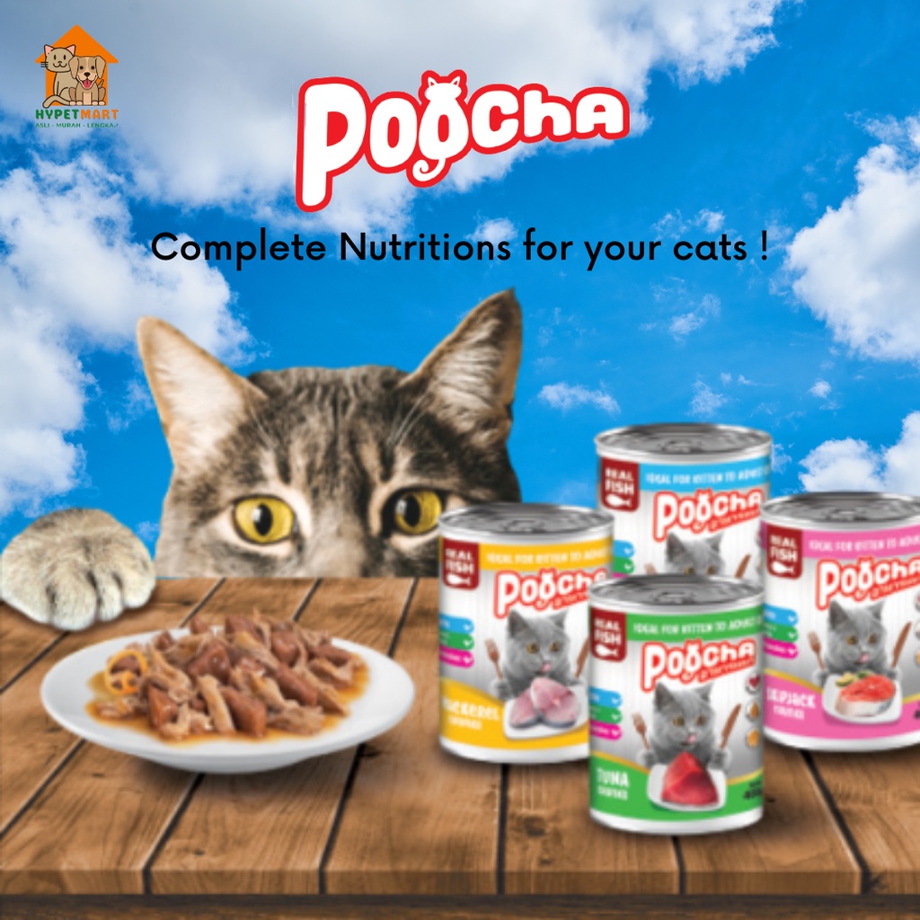 Poocha Cat Food Makanan Kucing Kaleng Basah Poocha 400gr - For Kitten &amp; Adult Cat