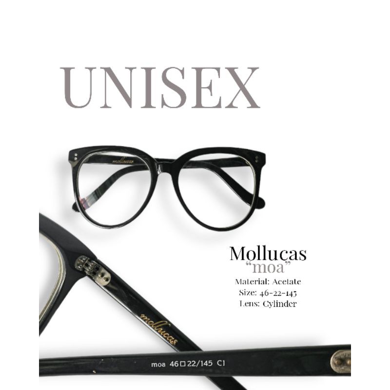 kacamata vintage unisex mollucas hitam