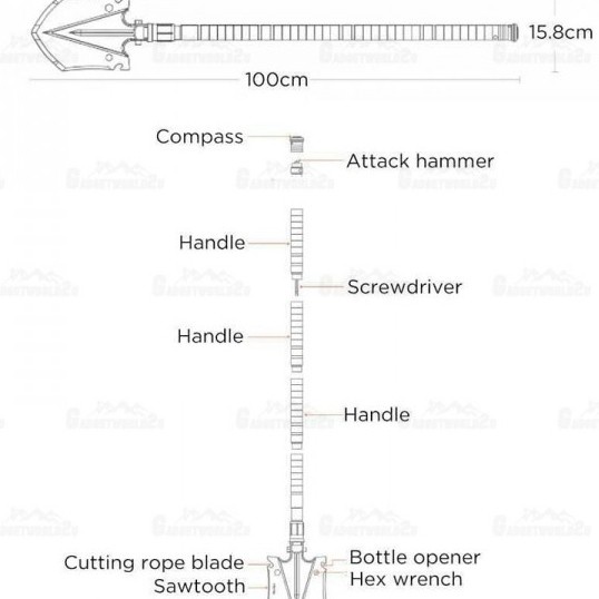 NexTool Shovel Big Version KT5524 Multi-fungsi Cangkul Sekop Lipat