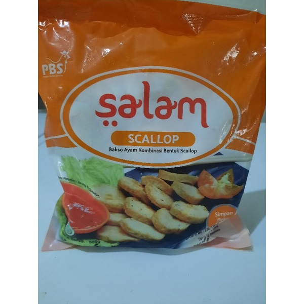 

Salam Scallop Ayam Frozen 500gr/Bakso Ayam Kombinasi Bentuk Scallop 500gr