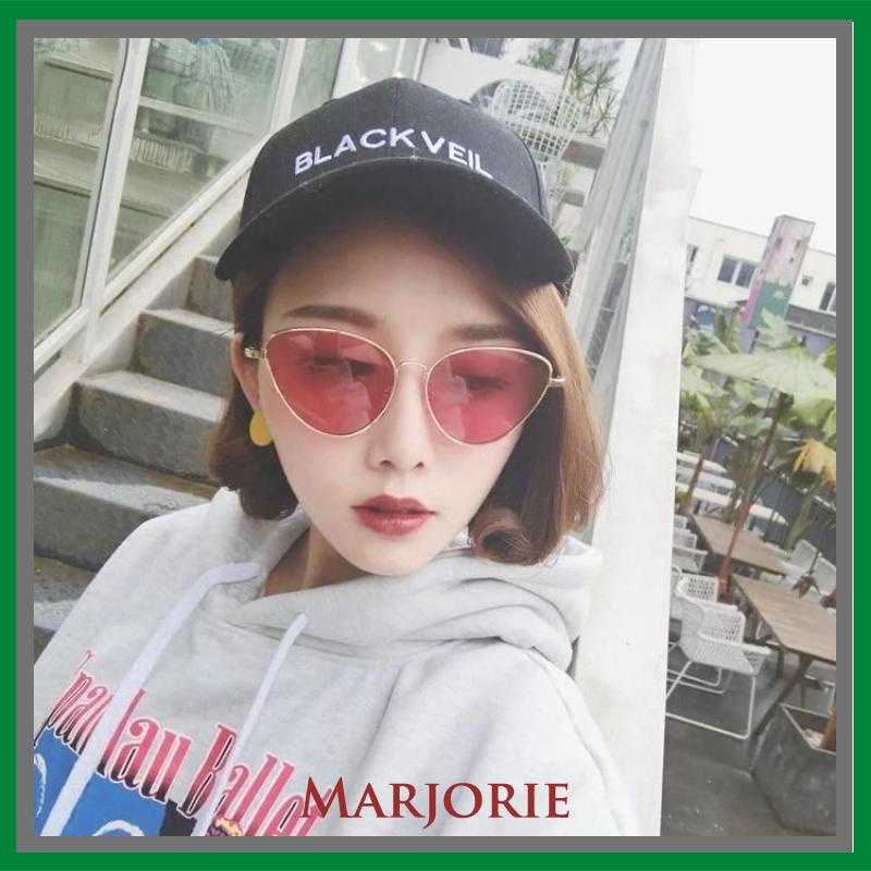 Kacamata Hitam Cat Eye Bahan Metal Gaya Retro untuk Wanita/Pantai-MJD