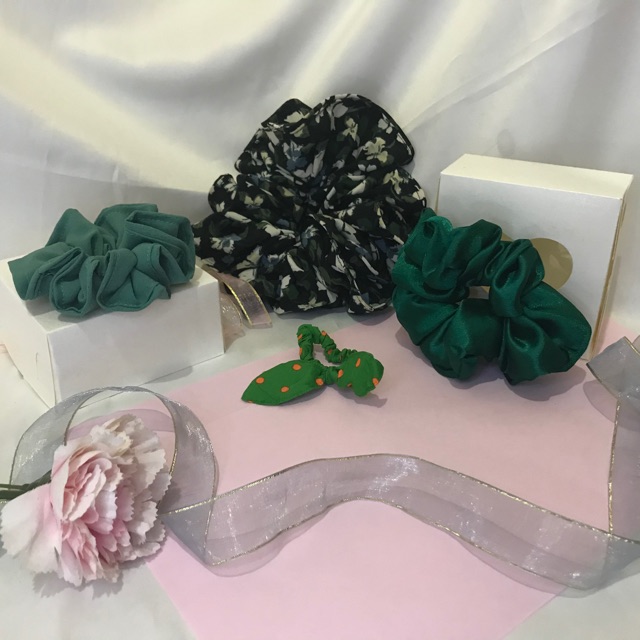 

Scrunchies lucu set 4 seri hijau