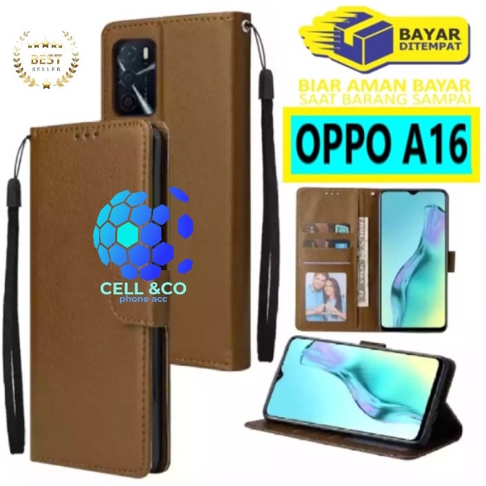 Flip cover OPPO A16 Flip case buka tutup kesing hp casing flip case leather wallet