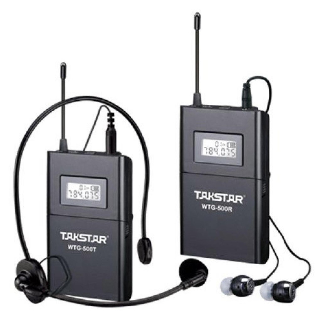 Terlaris Takstar Uhf Wireless Tour Guide System 1 Receiver 1 Transmitter - Wtg-500