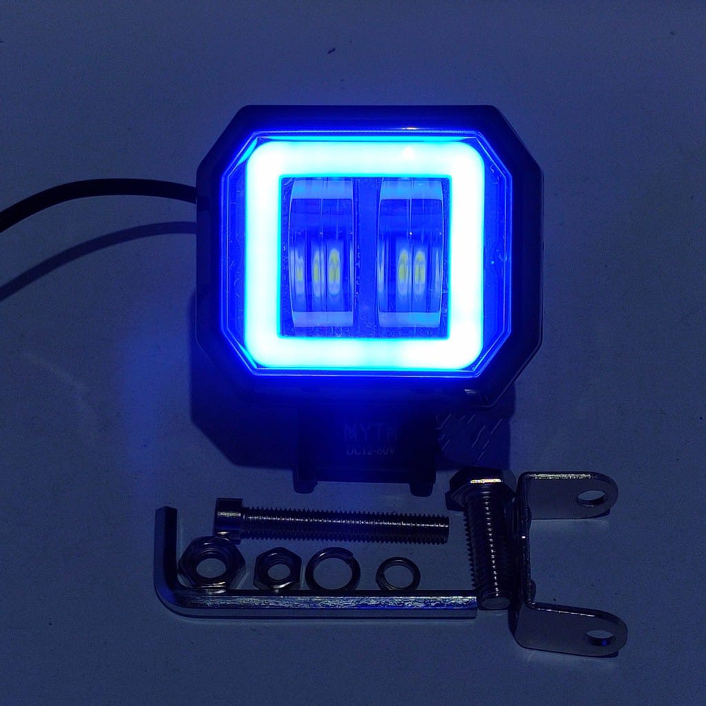 Lampu Tembak Sorot LED 4D Mata Lensa CWL 2 Model kotak 20Watt AE 12-80Volt merah biru model flash