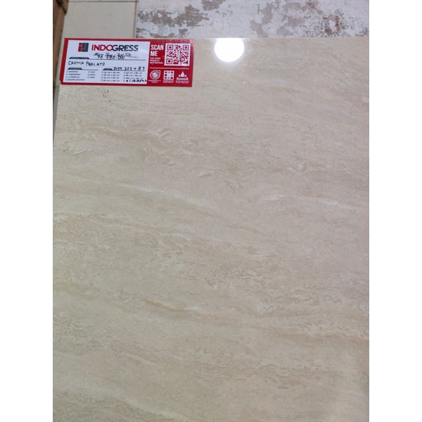 Granit lantai kilap Indogress Crema Perlato 60x60 KW 1