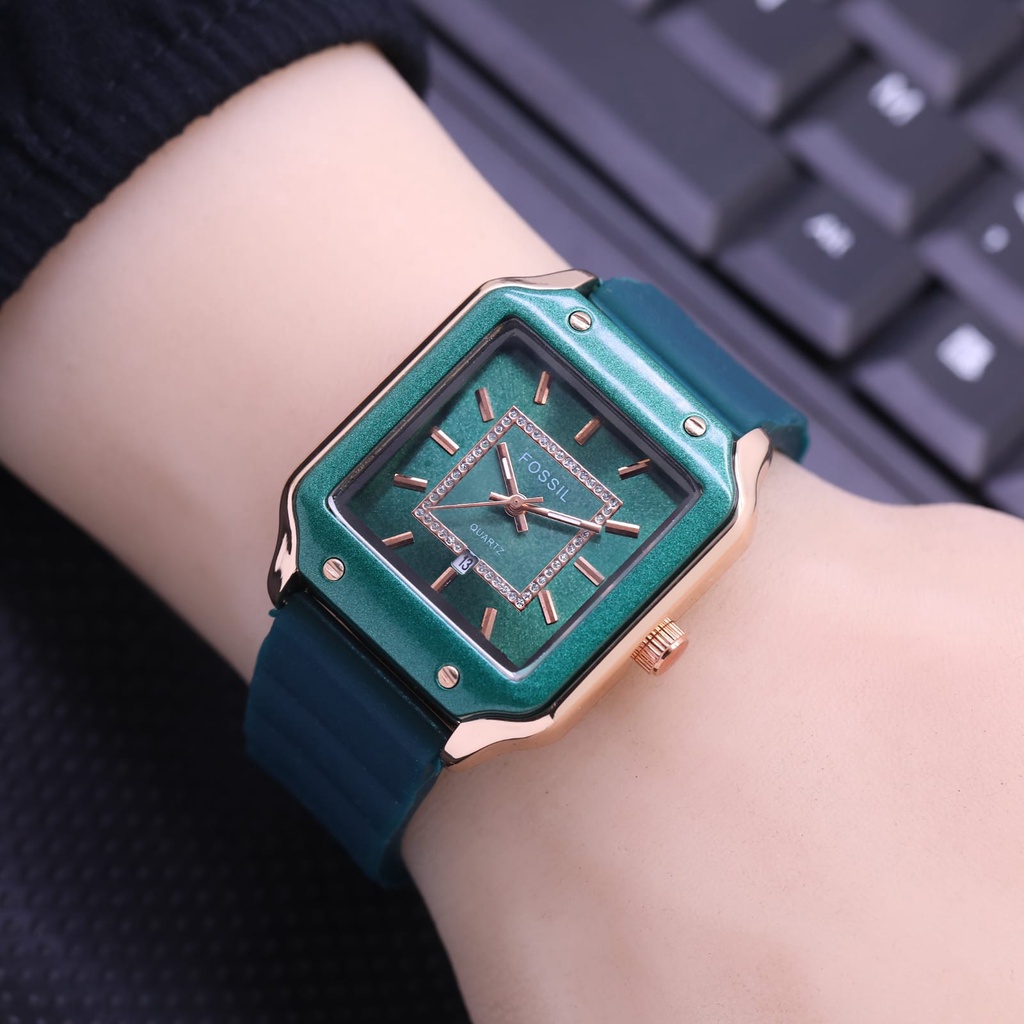 Grosiran Jam Tangan Wanita F3575TL Analog Strap Rubber Tanggal Aktif Free Box Jam Tangan (COD)