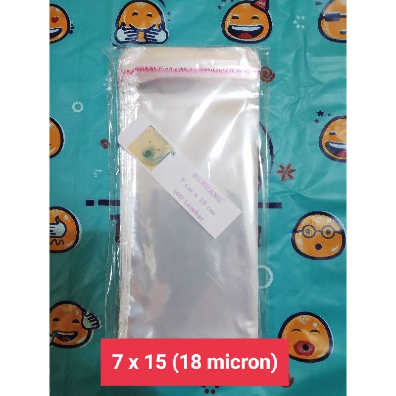 (isi 100) OPP 7x15 tebal 18 micron / OPP lem 7x15 cm / OPP 7x15