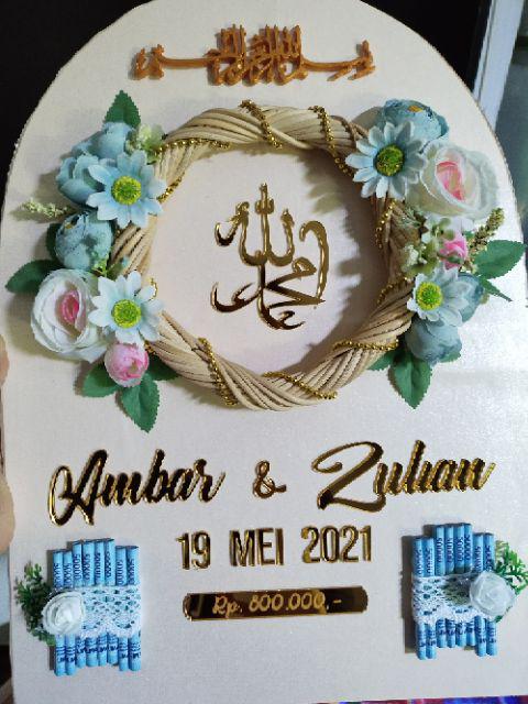 Kaligrafi Allah Muhammad Tinggi 5 - 20 Cm, Akrilik Gold / Silver / Rose Gold