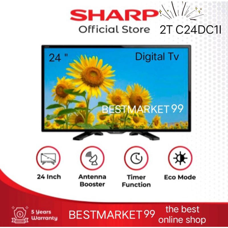 PROMO SHARP LED 24&quot; 2T C24DC1I AQUOS DIGITAL TV FREE ONGKIR SBY